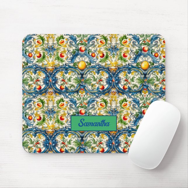 Mousepad Laranjas majolica mediterrânicas sicilianas (Com mouse)