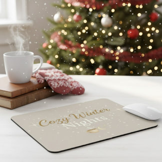 Mousepad Lareira Alegre: Noites de Inverno Minimalistas Mou