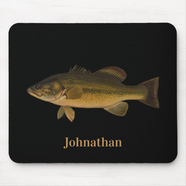 Mousepad Largemouth Bass Fish Your Name Here (Frente)