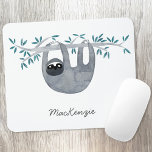 Mousepad Largura Personalizada<br><div class="desc">Leve aquosa,  perfeita para amantes de os animais,  com tipografia de nome personalizado de script. Alterar ou remover o nome a personalizar. Arte original de Nic Squirrell.</div>