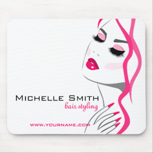 Mousepad Lashes Manicure Cabelo Rosa Bela Branding