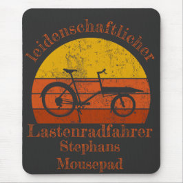 Mousepad Lastenrad im Sonnenuntergang, Dein Name
