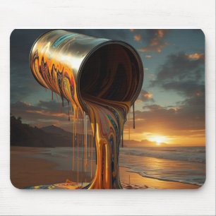 Mousepad Lata de Tinta Gigante Derrama Tinta na Praia do Pô
