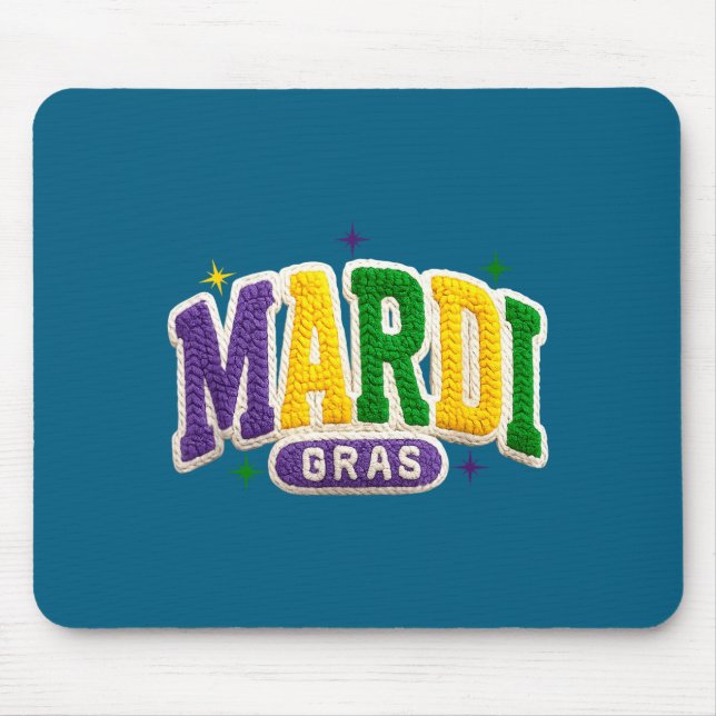 Mousepad Latch Hook Mardi Gras Trendy Funny Gift Tee Men, W (Frente)