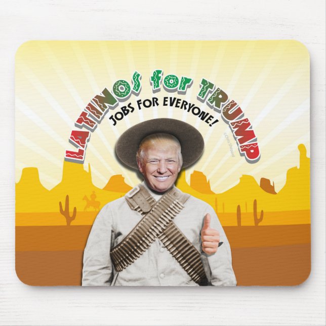 Mousepad LATINOS PARA TRUMP Hispânico Pancho Villa Bandito (Frente)