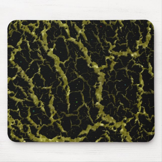 Mousepad Lava de espaço rachada - Dourada brilhante (Frente)