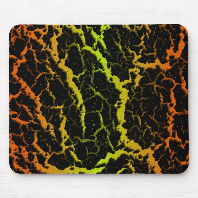 Mousepad Lava de espaço rachada - Laranja/Limão (Frente)