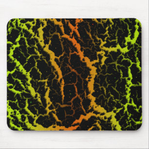 Mousepad Lava de espaço rachada - Limão/Laranja