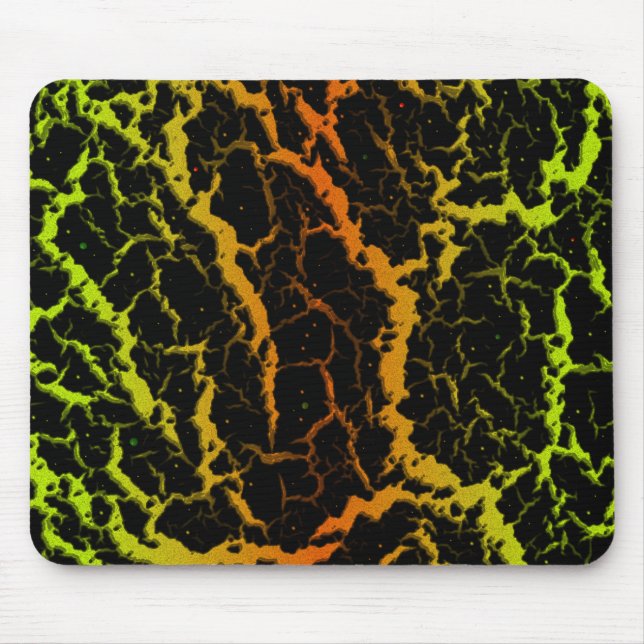 Mousepad Lava de espaço rachada - Limão/Laranja (Frente)