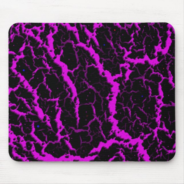 Mousepad Lava de espaço rachada - Rosa (Frente)