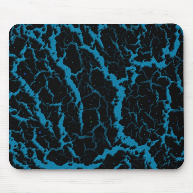 Mousepad Lava do espaço rachado - Azul-céu (Frente)
