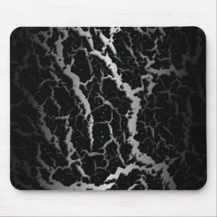 Mousepad Lava do espaço rachado - Branco/Preto
