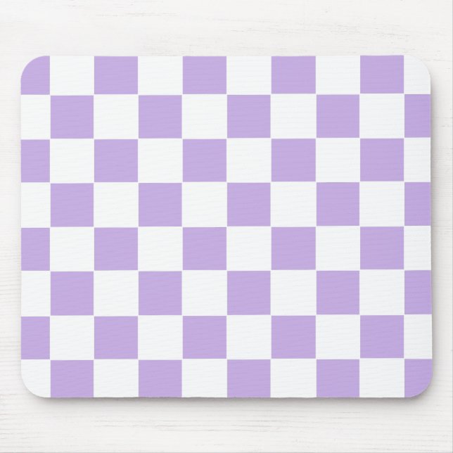 Mousepad Lavanda e branco verificados (Frente)