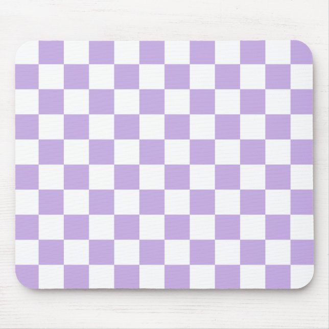 Mousepad Lavanda e branco verificados (Frente)