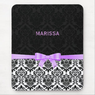 Mousepad Lavanda Elegante - Balões Pretos e Brancos 2