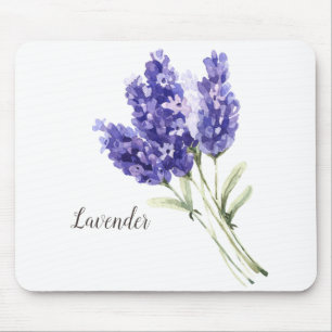 Mousepad Lavanda Flores Aquarela