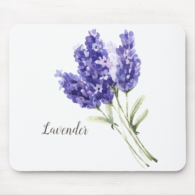 Mousepad Lavanda Flores Aquarela (Frente)