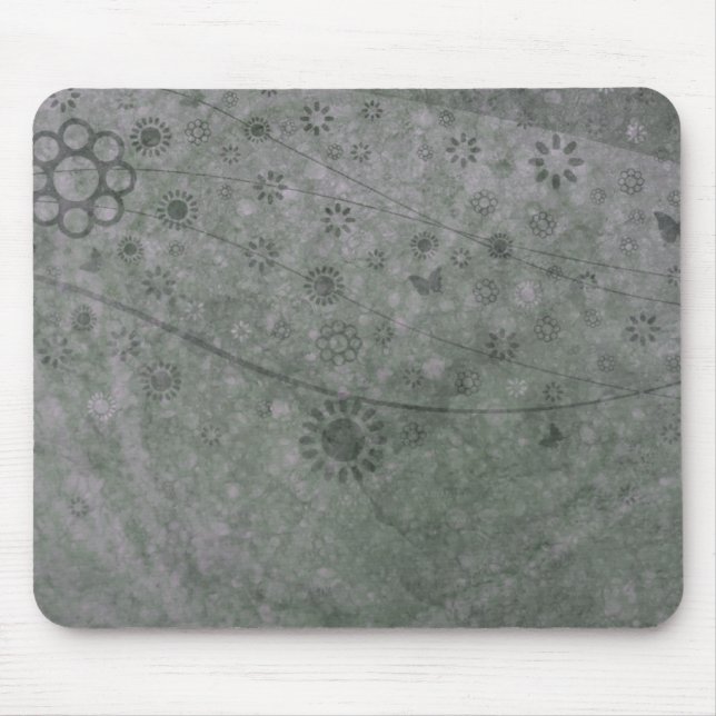 Mousepad Lavanda Flores e Borboletas Abstrato (Frente)