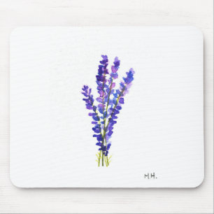 Mousepad Lavanda herbácea cozinha jardim vintagem aquarela