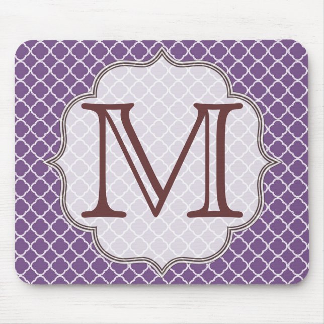 Mousepad Lavanda Quarterfoil Latti Monograma Mouse (Frente)