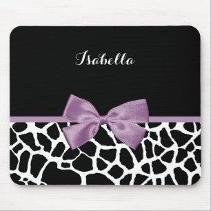 Mousepad Lavanda Roxo Impressão Arco Girafa Cuja Nome