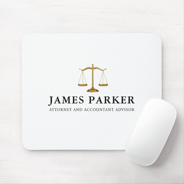 Mousepad Lawyer Attorney At Law Classy White (Com mouse)