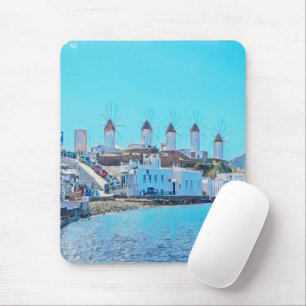 Mousepad ldp MYKONOS - vista do mar dos moinhos de vento -