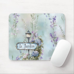Mousepad Le Jardin (o jardim) Flores Roxas Bonito