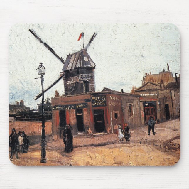 Mousepad Le Moulin de la Galette por Vincent van Gogh (Frente)