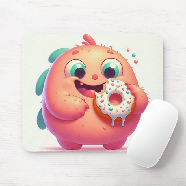 Mousepad “Le p’tit monstre mangeur de donut“ (Com mouse)