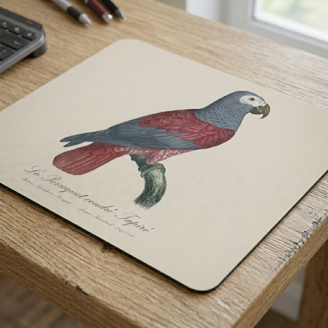 Mousepad Le Perroquet cendre Tapire (African Grey Parrot Red Factor Psittacus Erithacus. Mouse Pad)