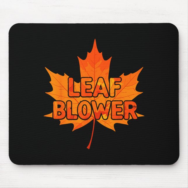 Mousepad Leaf Blower Autumn Funny Halloween Matching Couple (Frente)