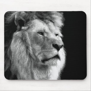 Mousepad Leão branco preto