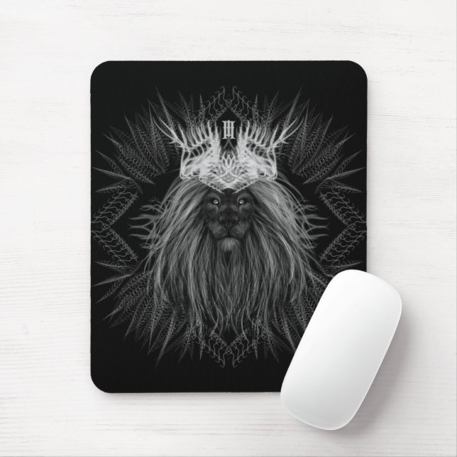 Mousepad Leão com Monograma Coroa (Com mouse)