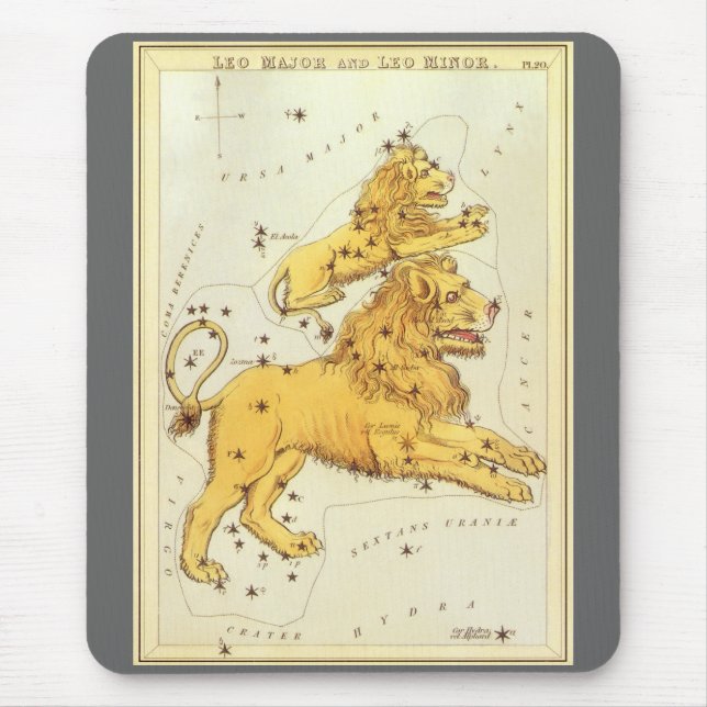 Mousepad Leão Constelação Vintage Espelho de Urânia (Frente)
