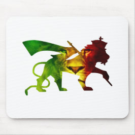 Mousepad Leão de Judá RASTA | Vermelho Dourado Verde