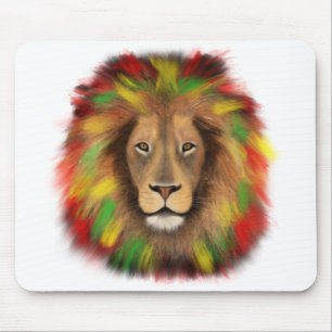 Mousepad Leão de rasto vermelho-amarelo, desenho da Jamaica