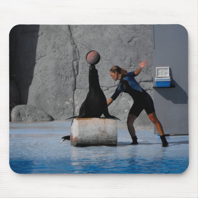 Mousepad Leão-do-mar balançando uma bola na Espanha (Frente)