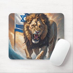 Mousepad Leão feroz com bandeira israelense