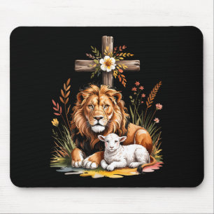 Mousepad Leão Judá Cordeiro Deus Fé Cristã Design