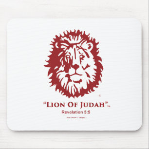 Mousepad "Leão logotipo do vermelho de cereja do tapete do