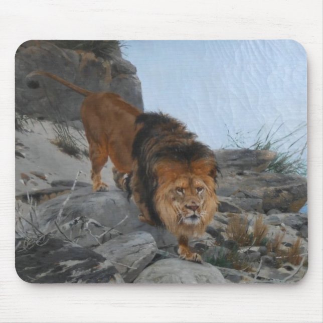 Mousepad Leão nas montanhas (por Richard Friese) (Frente)