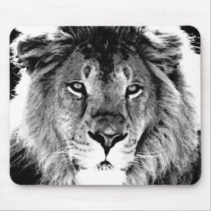 Mousepad Leão preto & branco