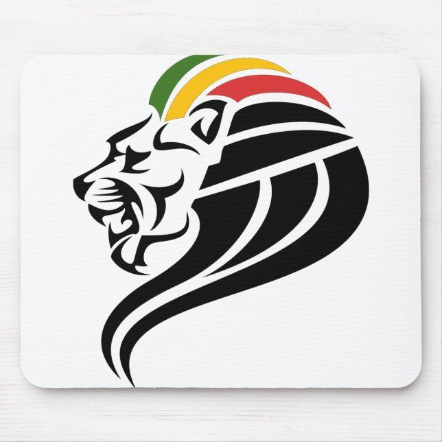Mousepad Leão RASTA de Judá | Vermelho Dourado Verde (Frente)