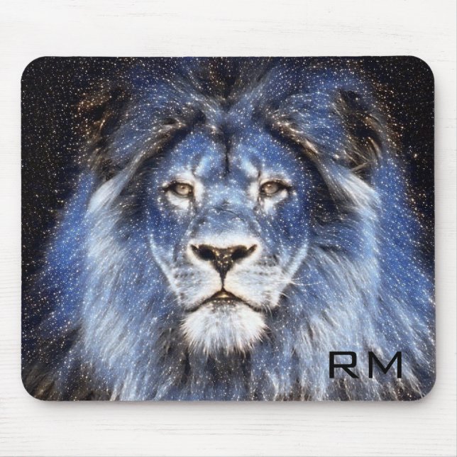 Mousepad Leão Sparkle Majestoso Monograma (Frente)