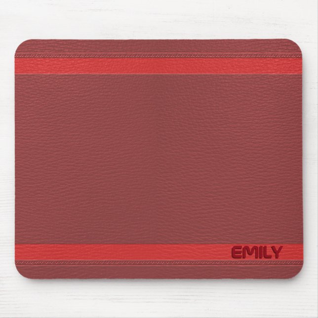 Mousepad Leather Vermelha Monogramada (Frente)