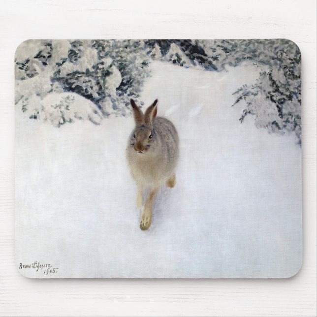 Mousepad Lebre de inverno (Coelho), Bruno Liljefors (Frente)
