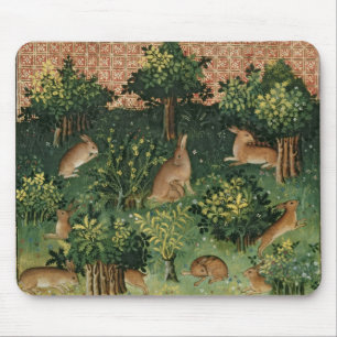 Mousepad Lebres em uma madeira