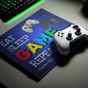Mousepad Legal 'Coma, Dorme, Jogo, Repita' Menino