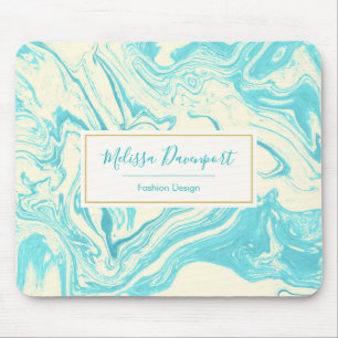 Mousepad Legal Design de mármore em turquesa e costume de c